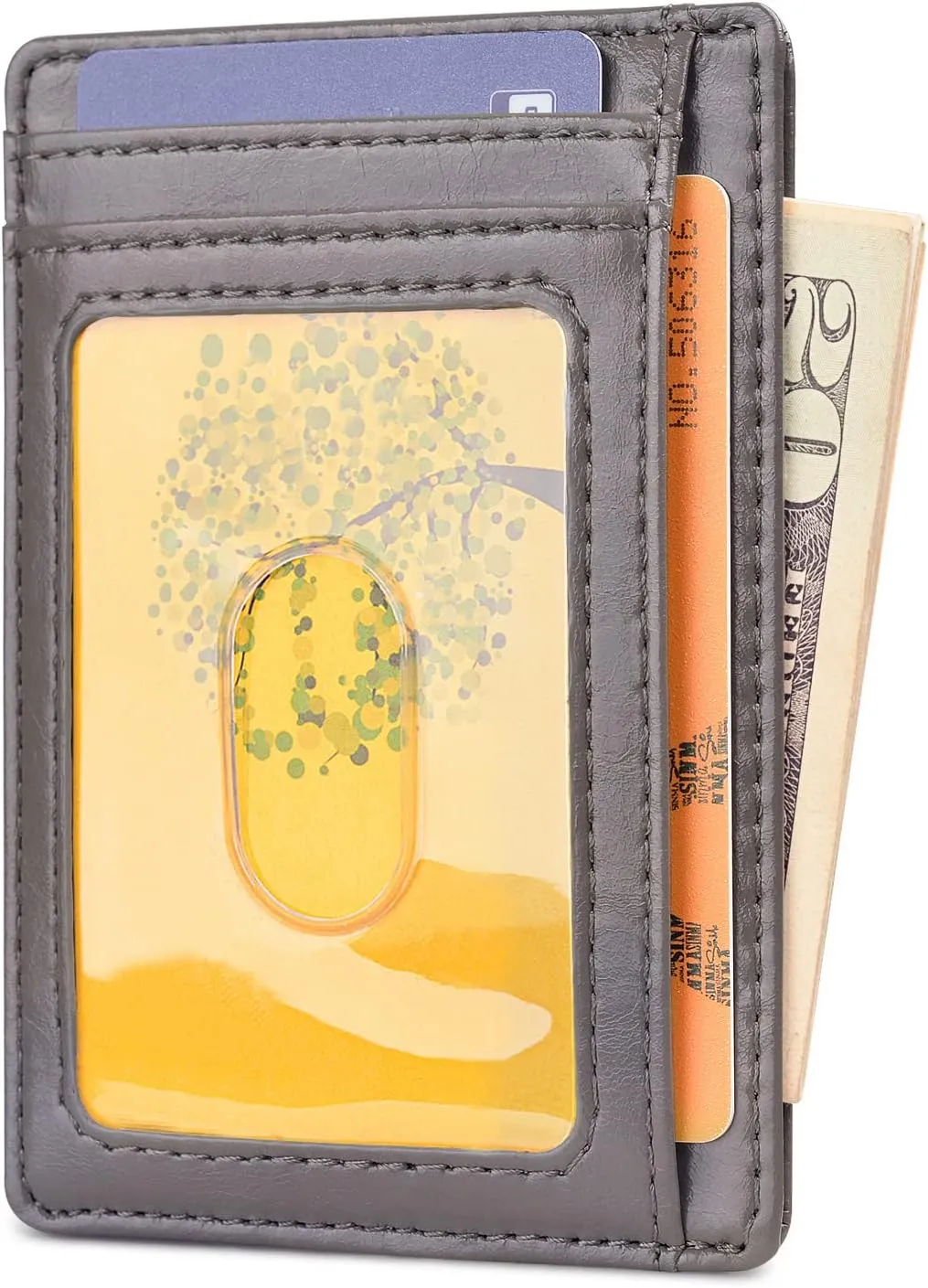 Buffway Slim Minimalist Front Pocket RFID Blocking Leather Wallets for Men and Women