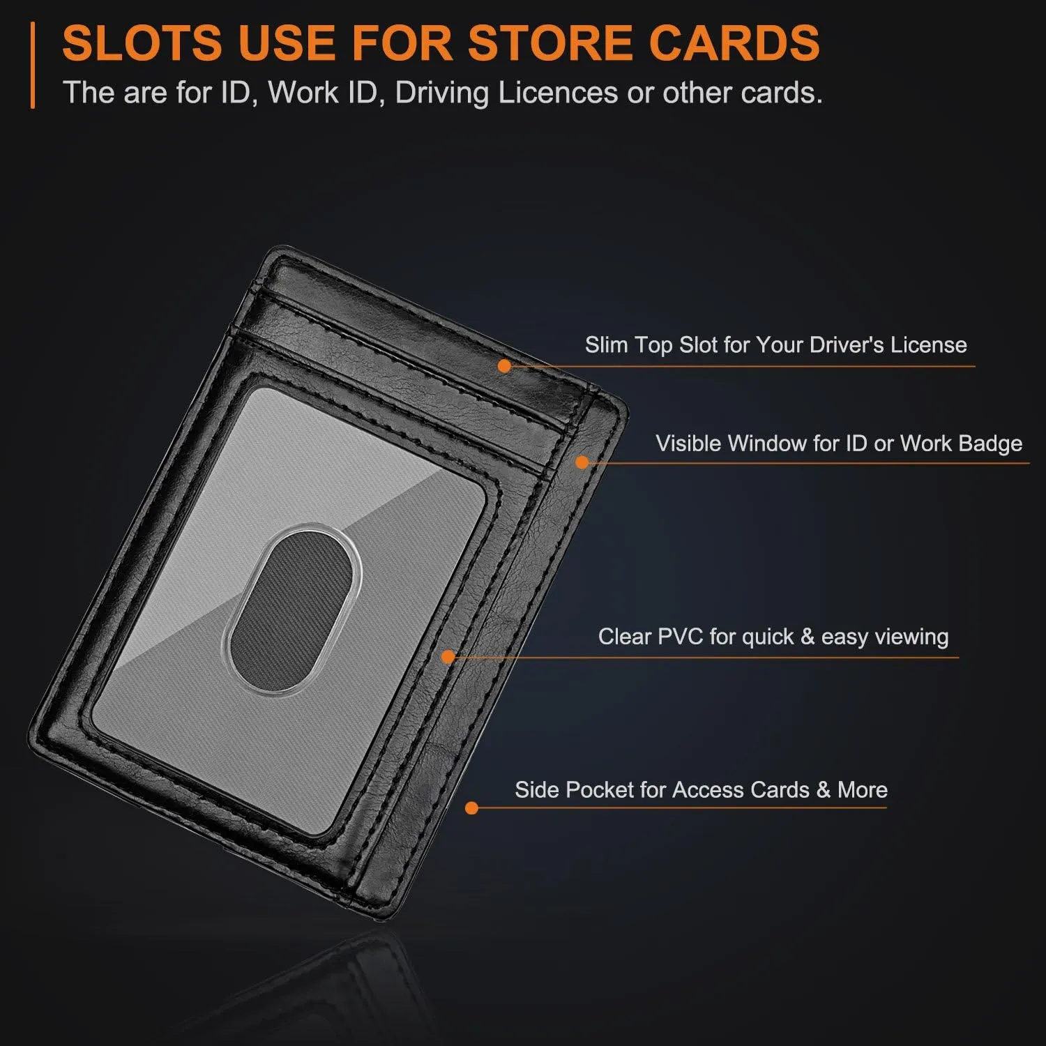 Buffway Slim Minimalist Front Pocket RFID Blocking Leather Wallets for Men and Women