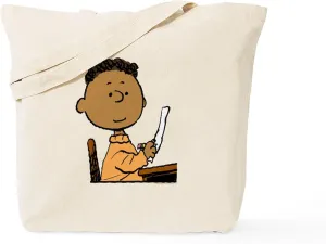 CafePress Peanuts Franklin In Class Reusable Natural Beige Canvas Shopping Bag