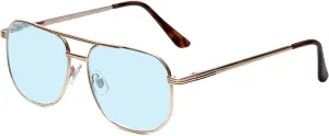 Calabria 1106 Metal Pilot Reading Glasses Blue Light Blocking or Clear Lens Men Women Chic Designer Trendy Computer Readers