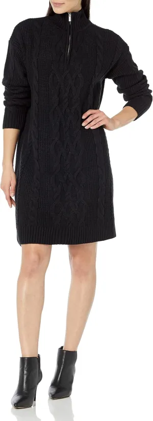Calvin Klein Women's Argyle Knit 1/4 Zip Sweater Dress