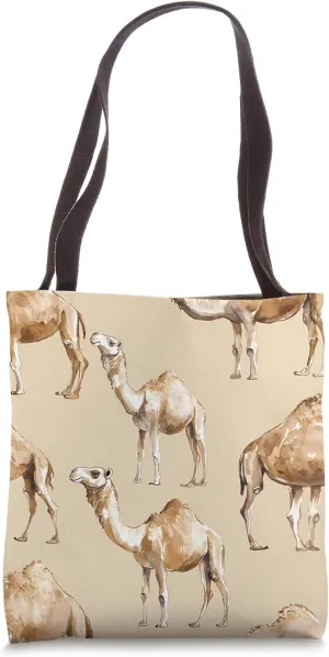 Camel Watercolor Painting - Animal Wildlife Pattern Art Tote Bag