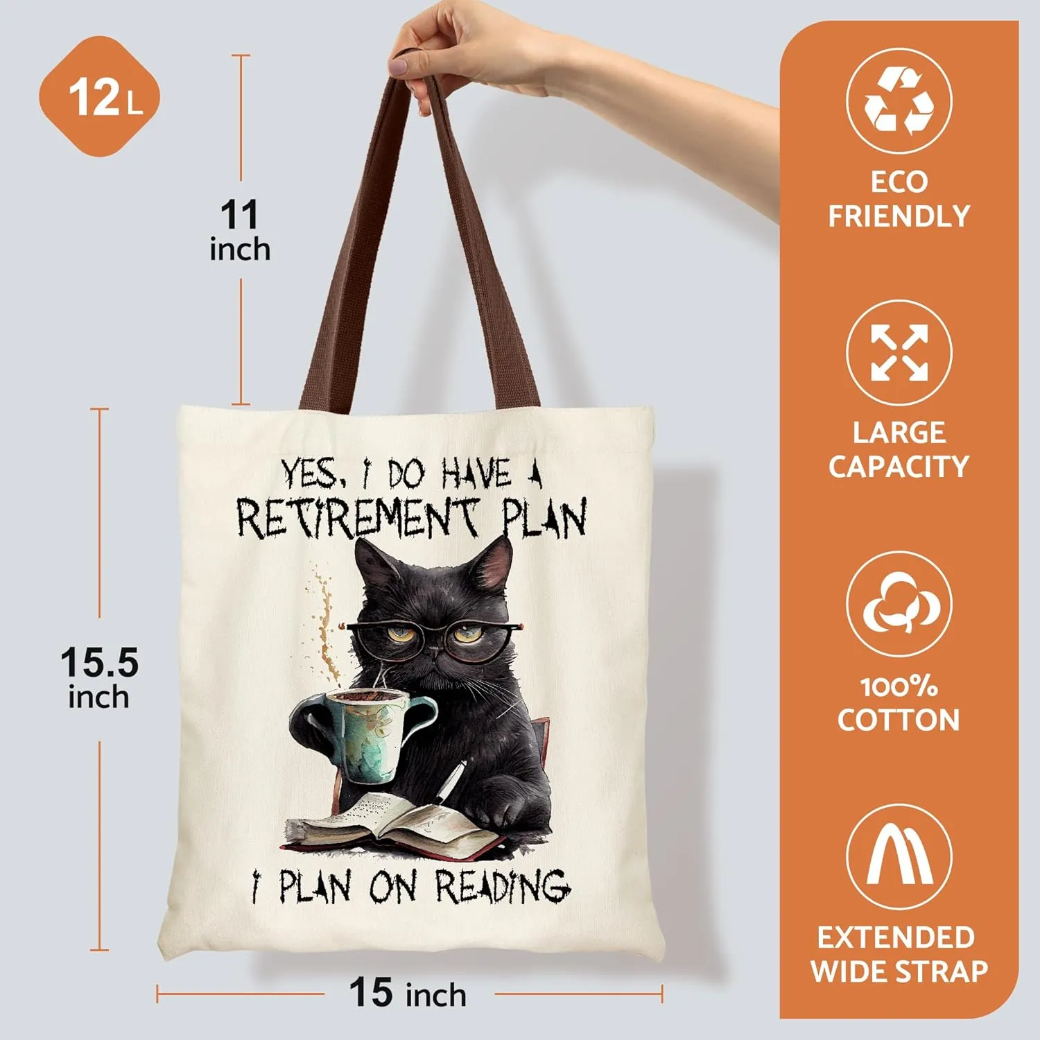 Canvas Tote Bag Aesthetic for Women, Cute Tote Bag with Zipper Pocket, Heavy Duty Reusable Shopping Bags for Grocery