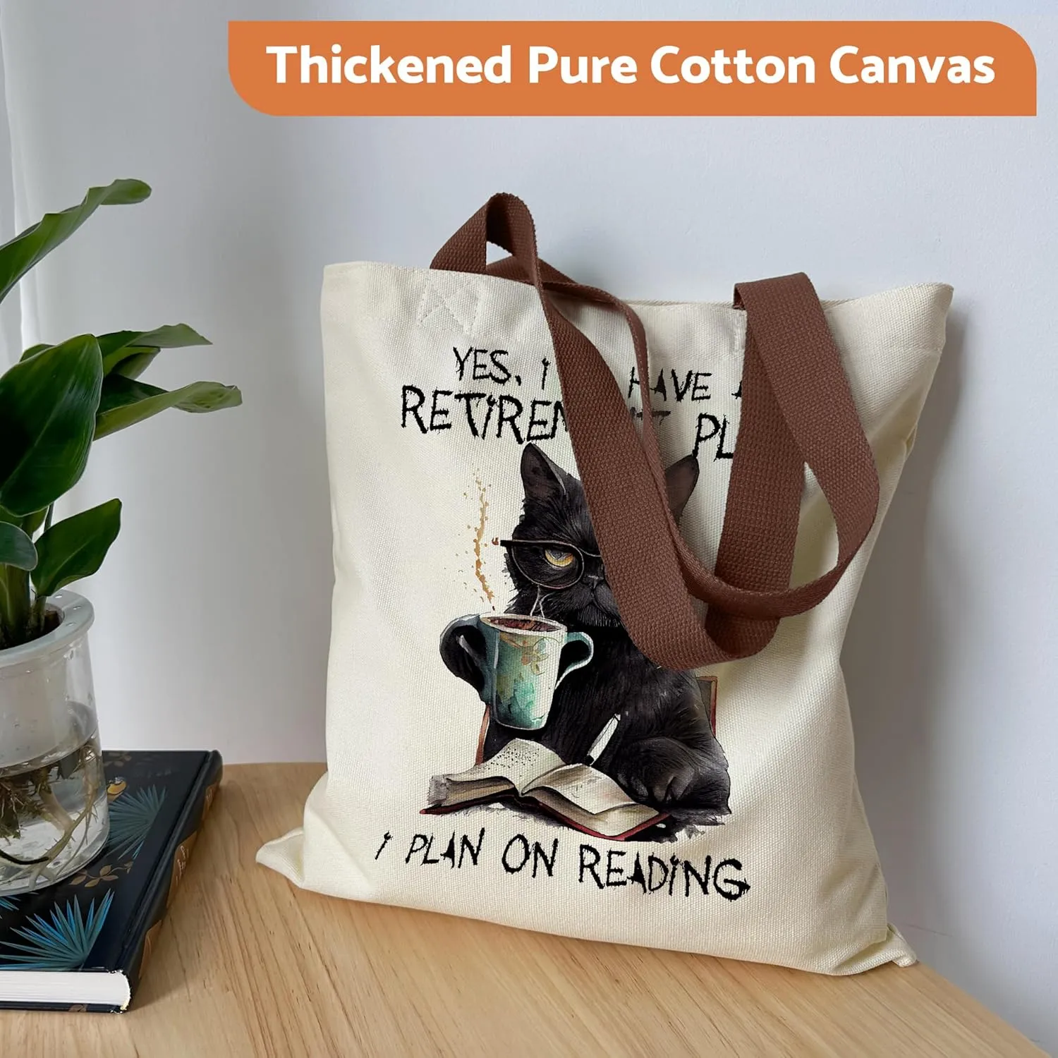 Canvas Tote Bag Aesthetic for Women, Cute Tote Bag with Zipper Pocket, Heavy Duty Reusable Shopping Bags for Grocery