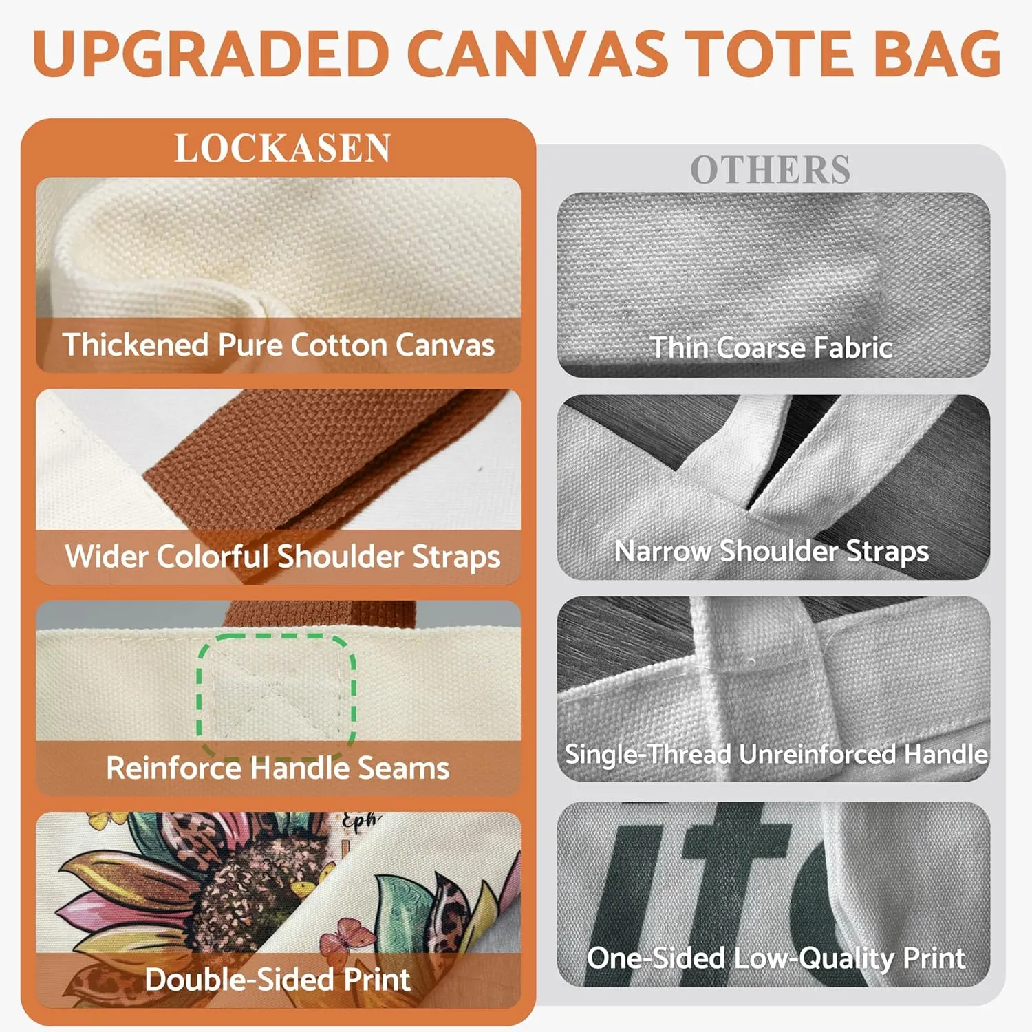 Canvas Tote Bag Aesthetic for Women, Cute Tote Bag with Zipper Pocket, Heavy Duty Reusable Shopping Bags for Grocery
