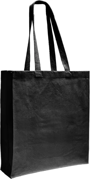 Canvas Tote Bag with Full Side and Bottom Gusset, Heavy Canvas Shopper, 15" H x 14" W x 4" G Tote Bag