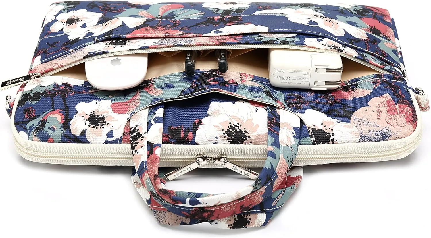 canvaslife Blue camellia Pattern 15 inch Waterproof Laptop Shoulder Messenger Bag Case With Rebound Bubble Protection for 14 inch-15.6 inch laptop Macbook Pro 15 Case Bag