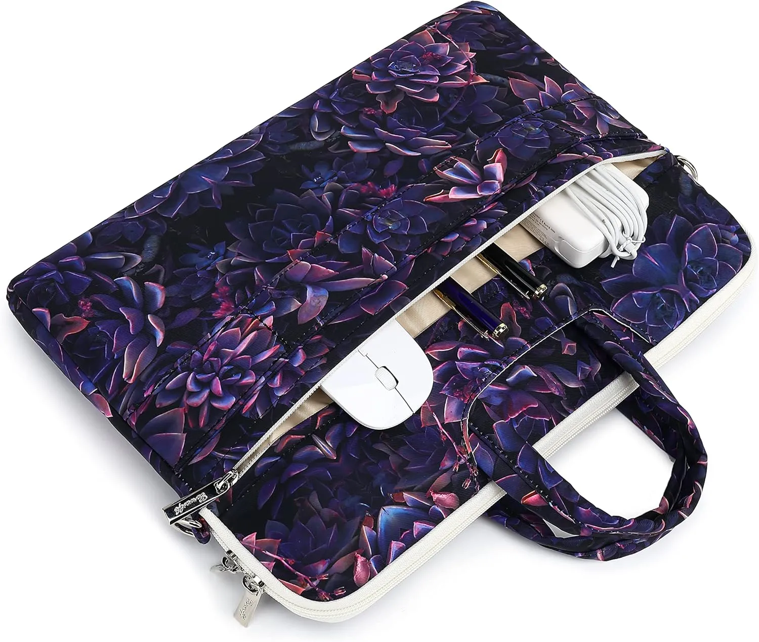 Canvaslife Succulent Fruit Patten Waterproof Laptop Shoulder Messenger Bag Case Sleeve for 14 Inch & 15 Inch Laptops