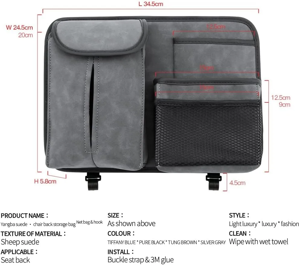 Car Seat Storage Bag for Dodge Charger AWD 2011-2018 2019 2020 2021 2022 2023 2024, Kids Toy Backrest Hanging Organiser Waterproof Tissue Water Bottle Travel Accessories,Blue