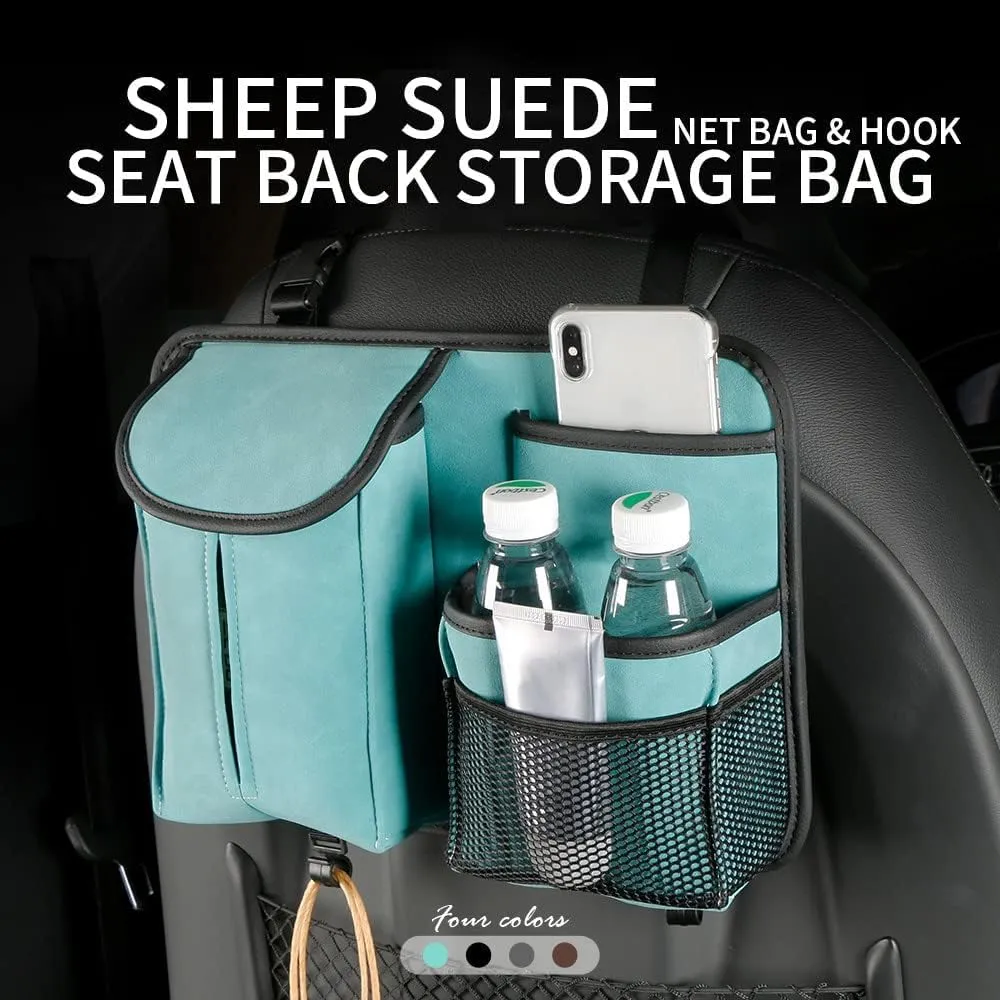 Car Seat Storage Bag for Dodge Charger AWD 2011-2018 2019 2020 2021 2022 2023 2024, Kids Toy Backrest Hanging Organiser Waterproof Tissue Water Bottle Travel Accessories,Blue
