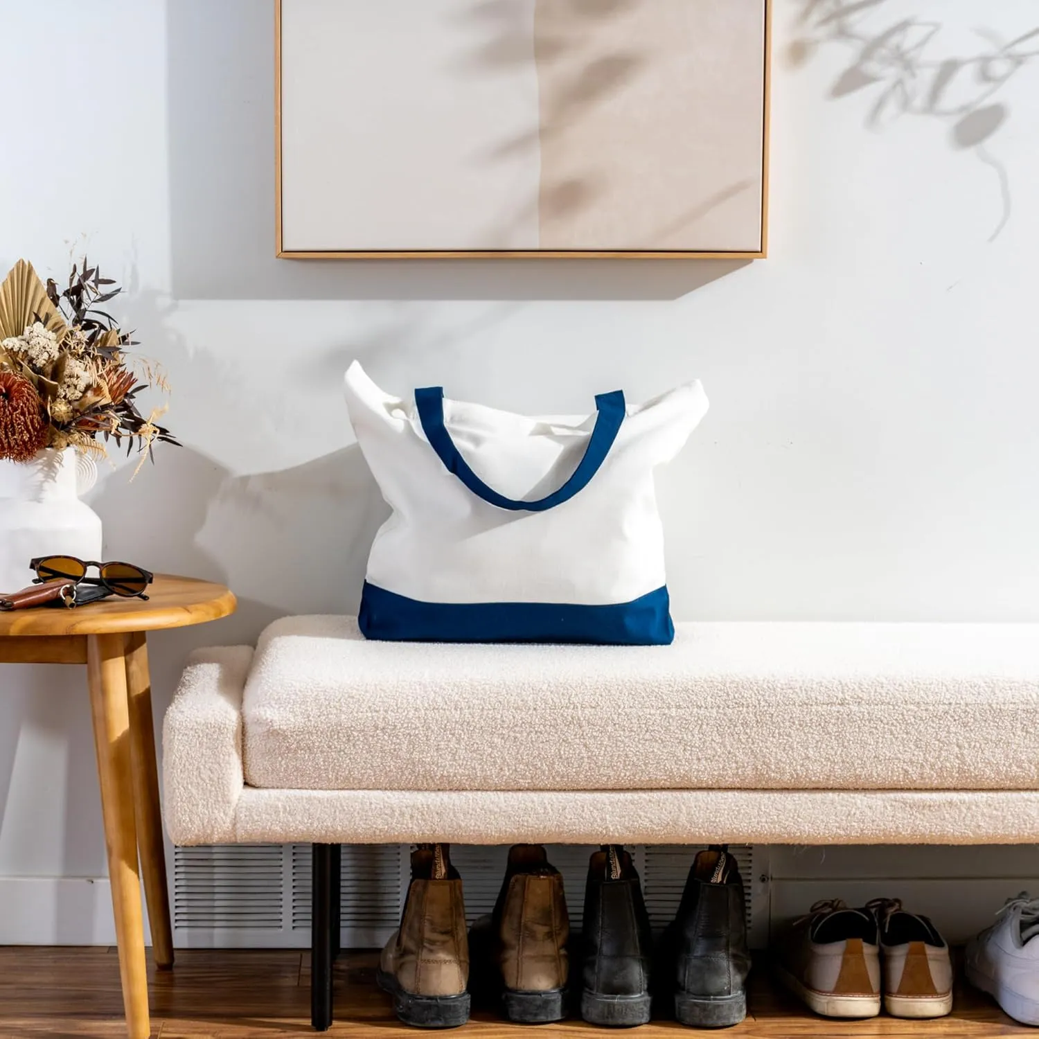 Carrywell (Not Made in China) Canvas Tote Bags In Bulk, Reusable Shopping Bags, Organic Cotton Cloth