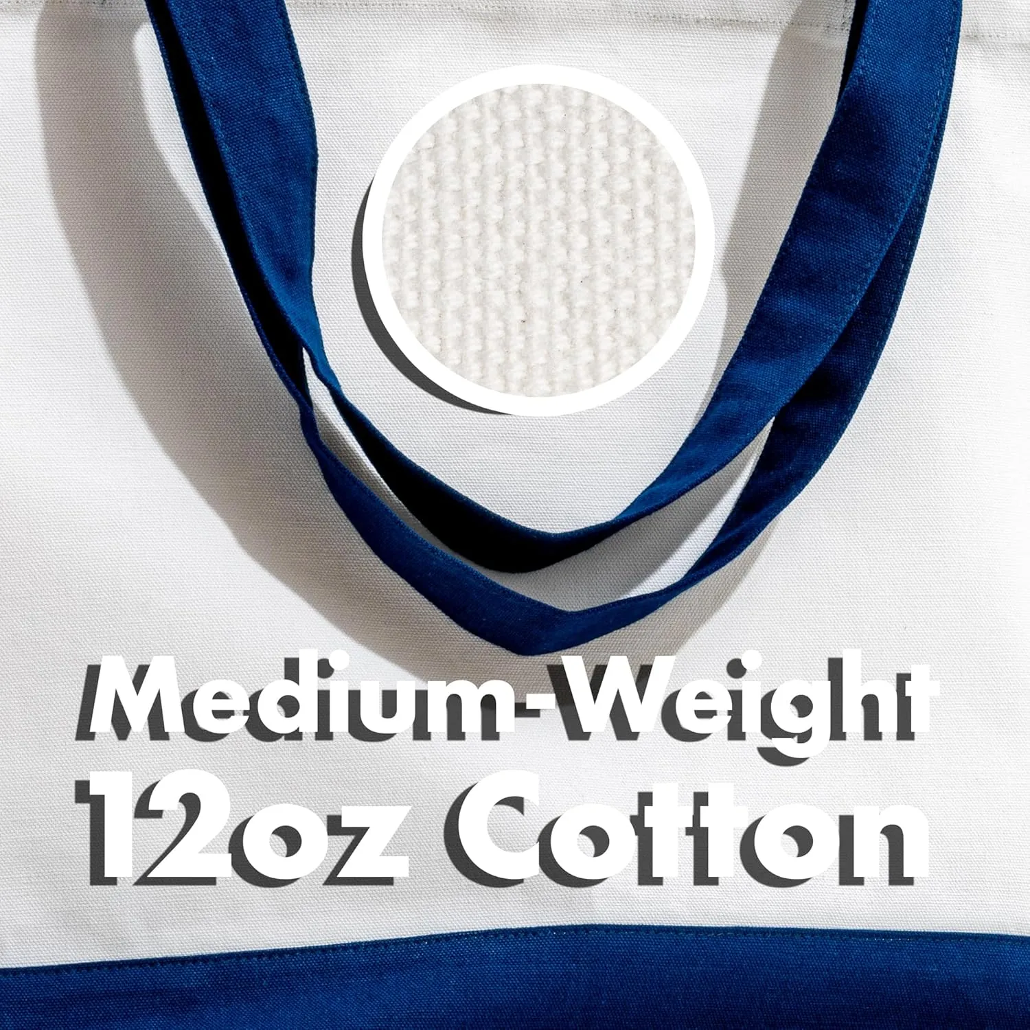 Carrywell (Not Made in China) Canvas Tote Bags In Bulk, Reusable Shopping Bags, Organic Cotton Cloth