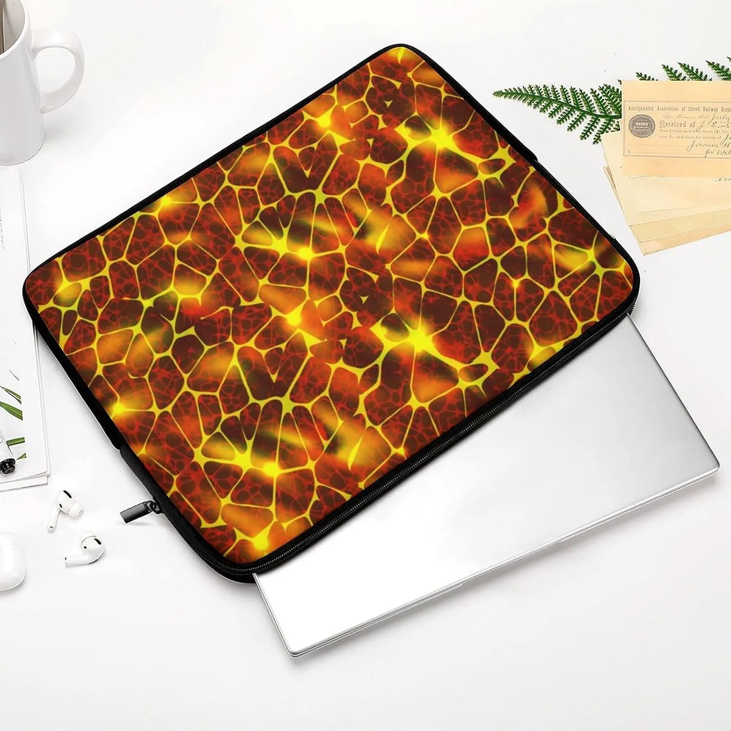 Cartoon Games Lava Golden Red Laptop Bag Travel Notebook Laptops Sleeve 17inch for Men Women Computer Shockproof Storage Bag Business Trip Camping Organizer Protective Zipper Carry Case