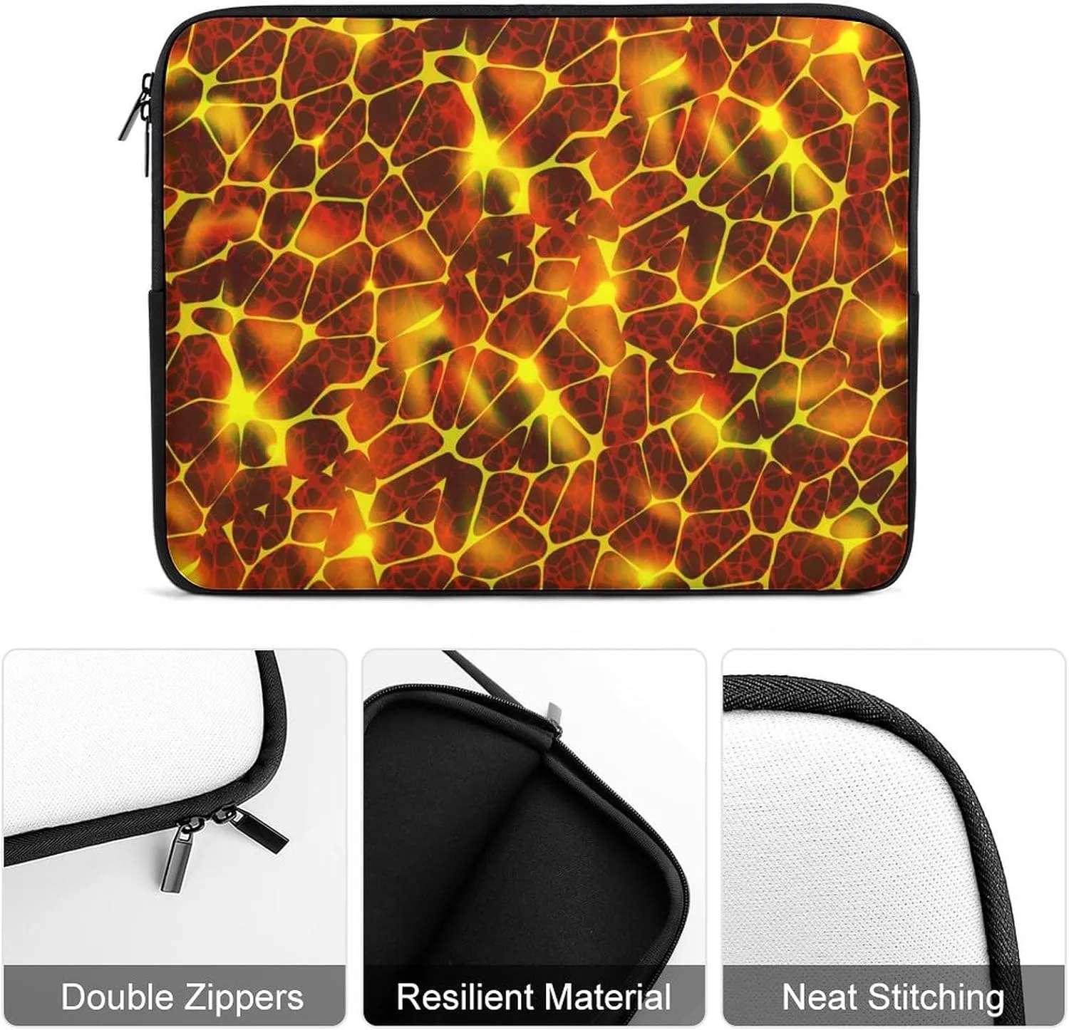 Cartoon Games Lava Golden Red Laptop Bag Travel Notebook Laptops Sleeve 17inch for Men Women Computer Shockproof Storage Bag Business Trip Camping Organizer Protective Zipper Carry Case