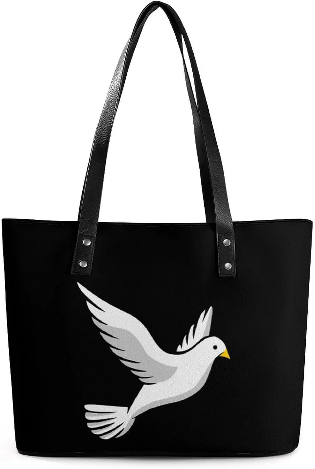 Cartoon Pigeon Women's Tote Bag Leather Purse Shoulder Handbag Portable Shopping Bag for Travel Office