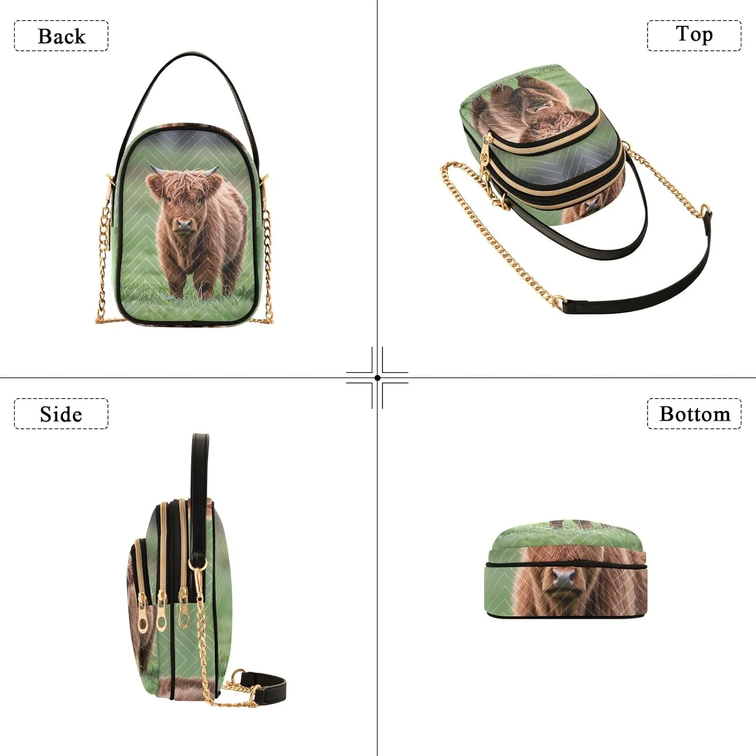 Cartoon Quilted Crossbody Bag Small Shoulder Purse Women's Handbags Phone Purse with Chain