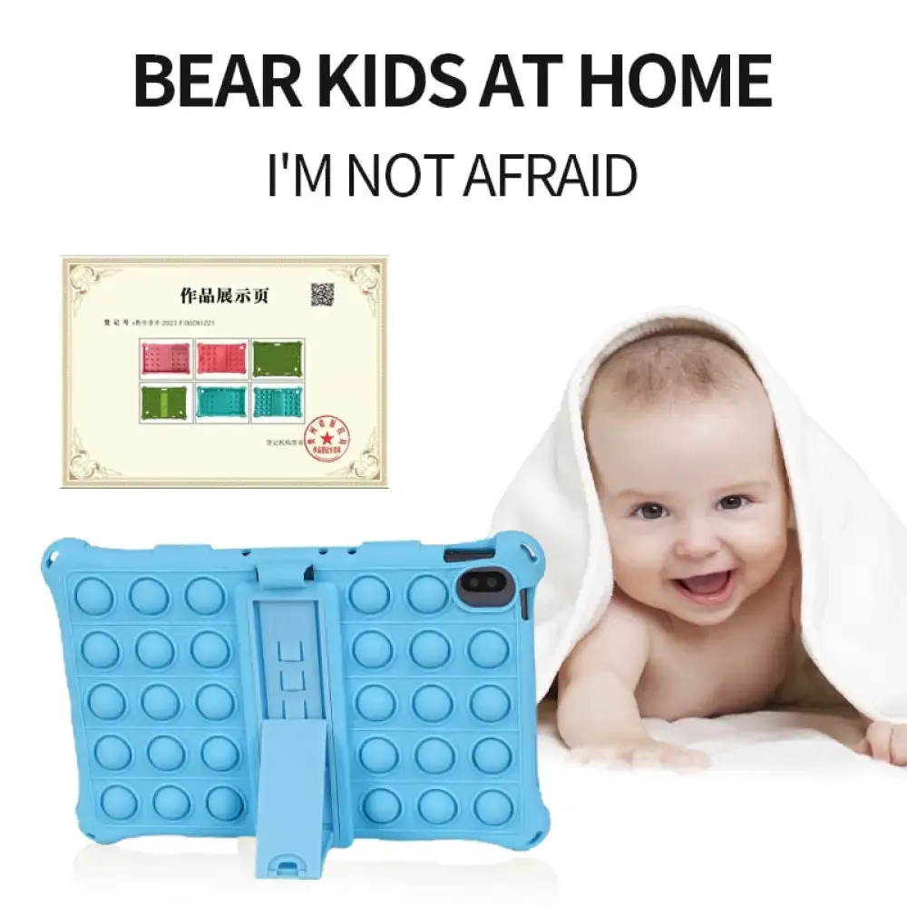 Case for Nokia T20 10.36 Android Nokia T20 Ta-1392 Kids Safe Soft Silicon Push Bubble Tablet Stand Cover for Nokia T20