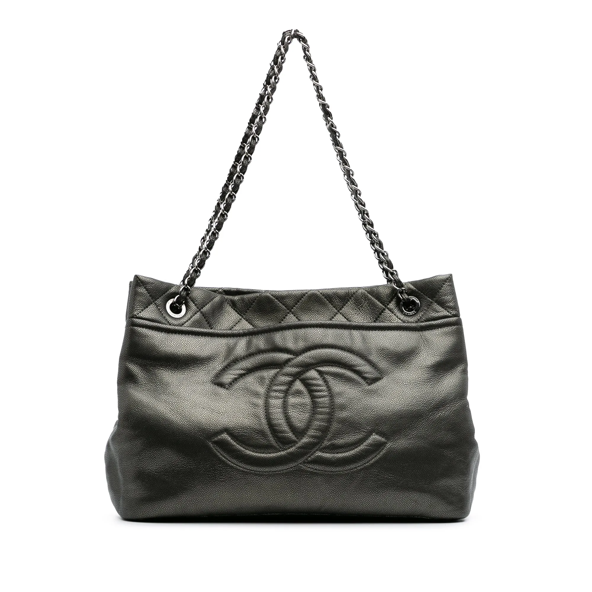 CC Metallic Caviar Soft Tote