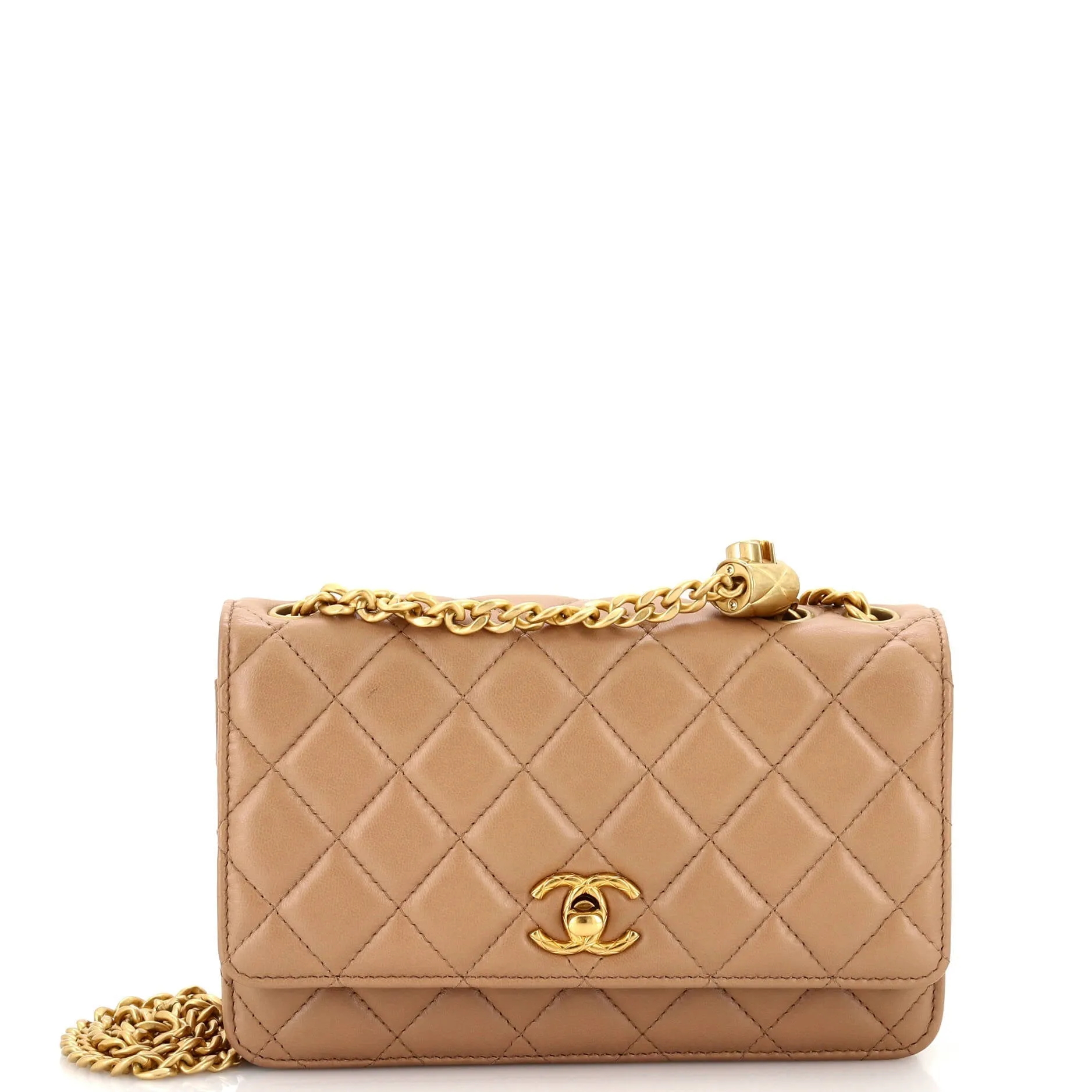 CHANEL All Slide Long Wallet on Chain Quilted Lambskin
