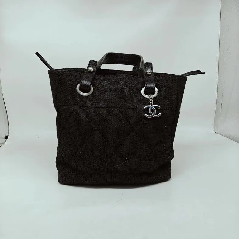 Chanel Black Everyday Express international shipping Tote Canvas Flexible Classic