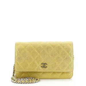 CHANEL Wallet on Chain Quilted Glitter Fabric