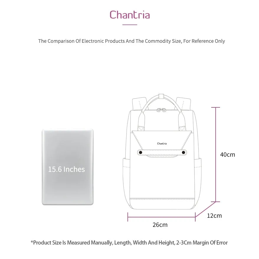 Chantria Springz Women Laptop Backpack Multi Compartment Business Travel Laptop Backpack (15.6'')