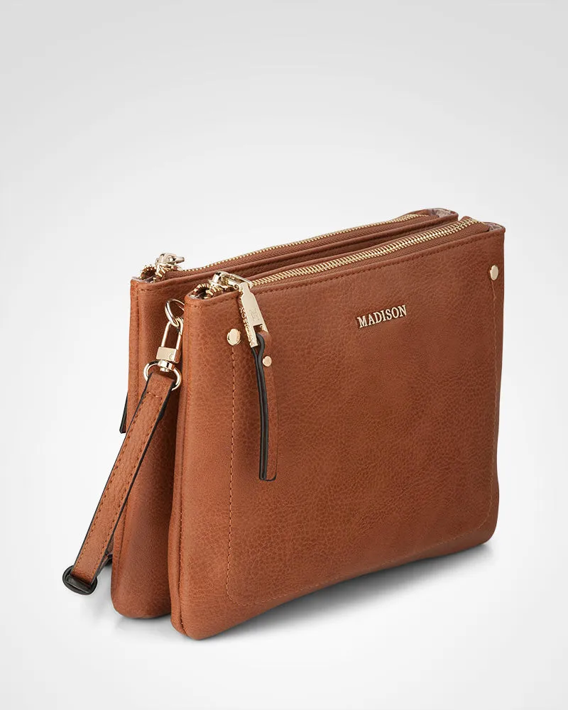 Charlotte Double Zip Crossbody Bag