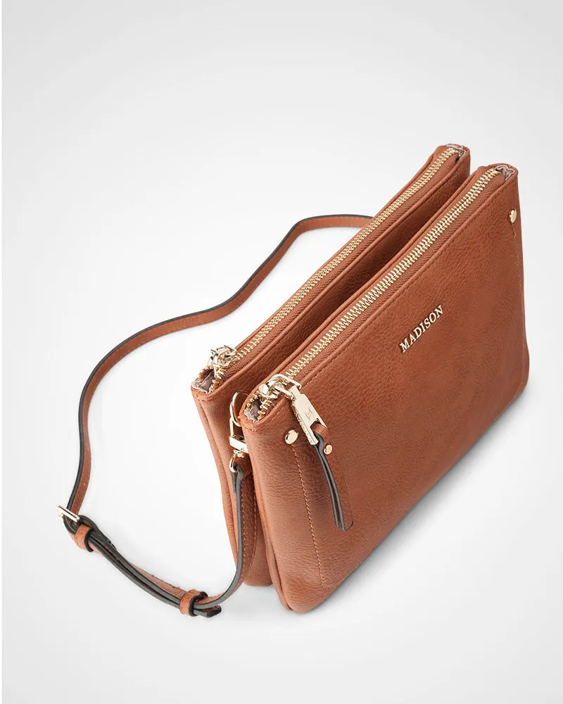 Charlotte Double Zip Crossbody Bag