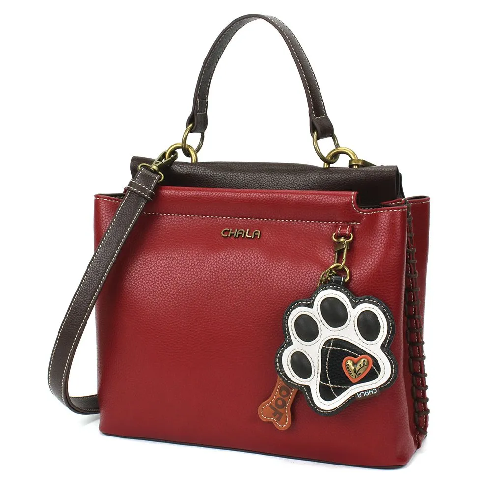 Charming Satchel - Pawprint B&W