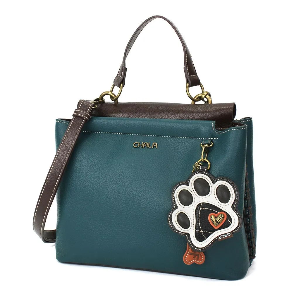 Charming Satchel - Pawprint B&W
