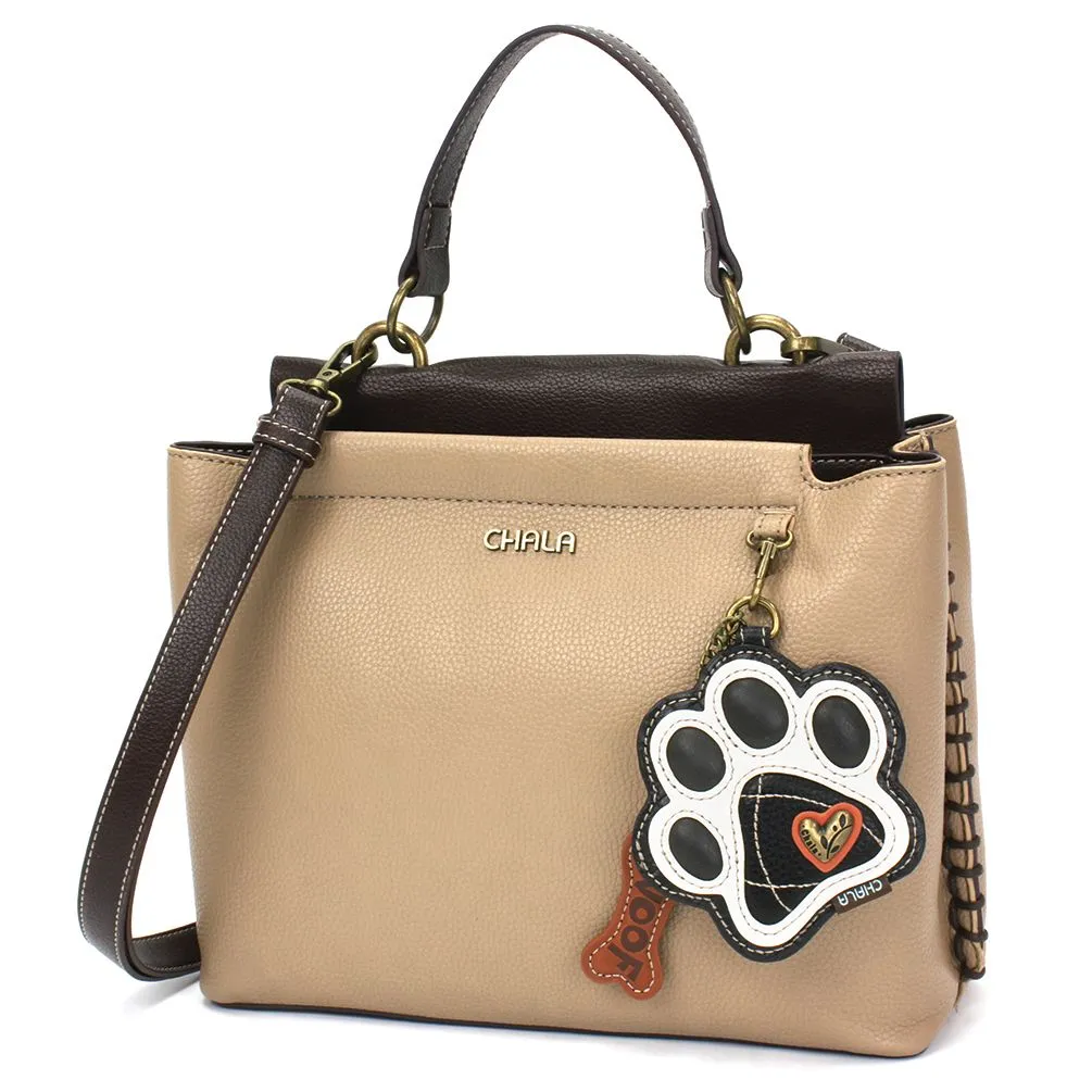 Charming Satchel - Pawprint B&W