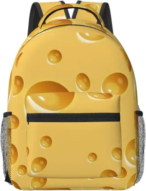 Cheese Backpack Funny Food Laptop Bookbag Travel Daypack Lightweight Durable Bag For Women Men