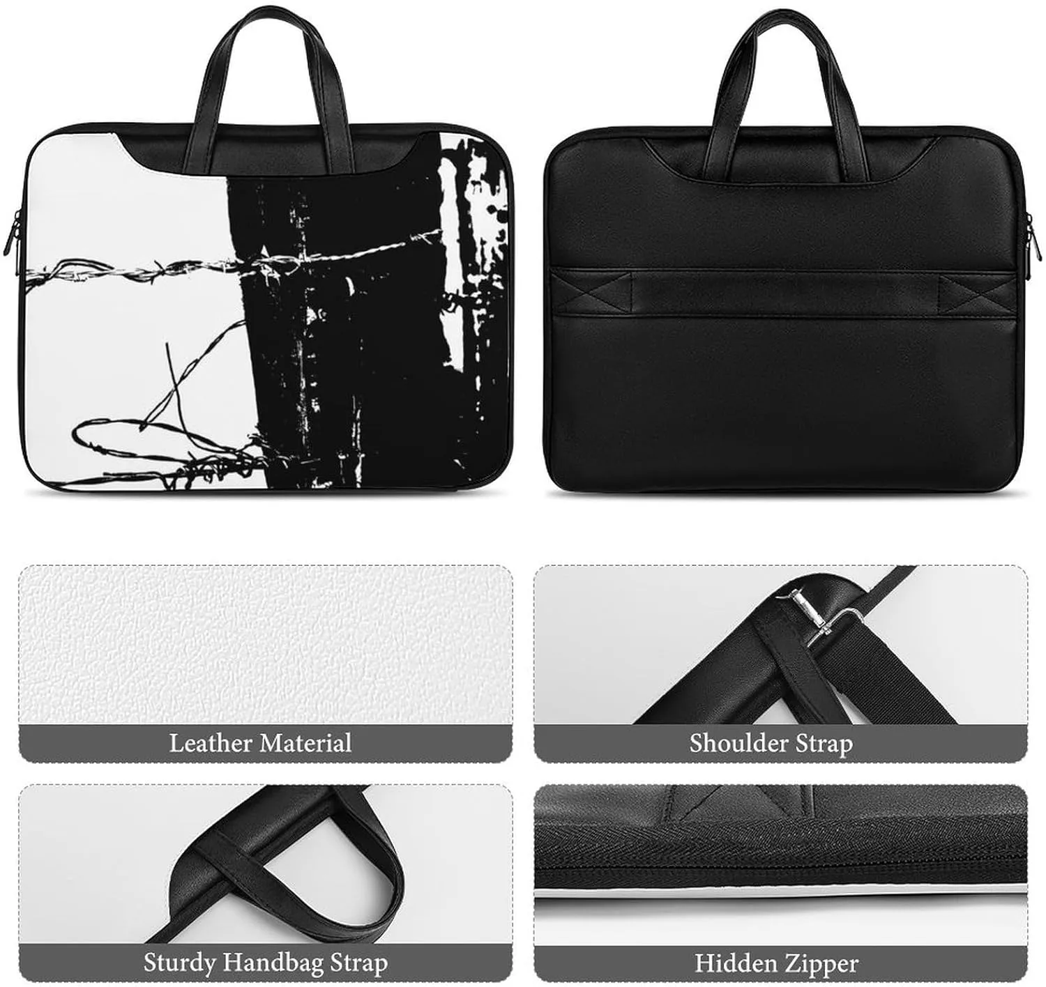 Cherry Blossom Branch Leather Computer Bag with Multiple Sizes to Choose From, Convenient to Carry