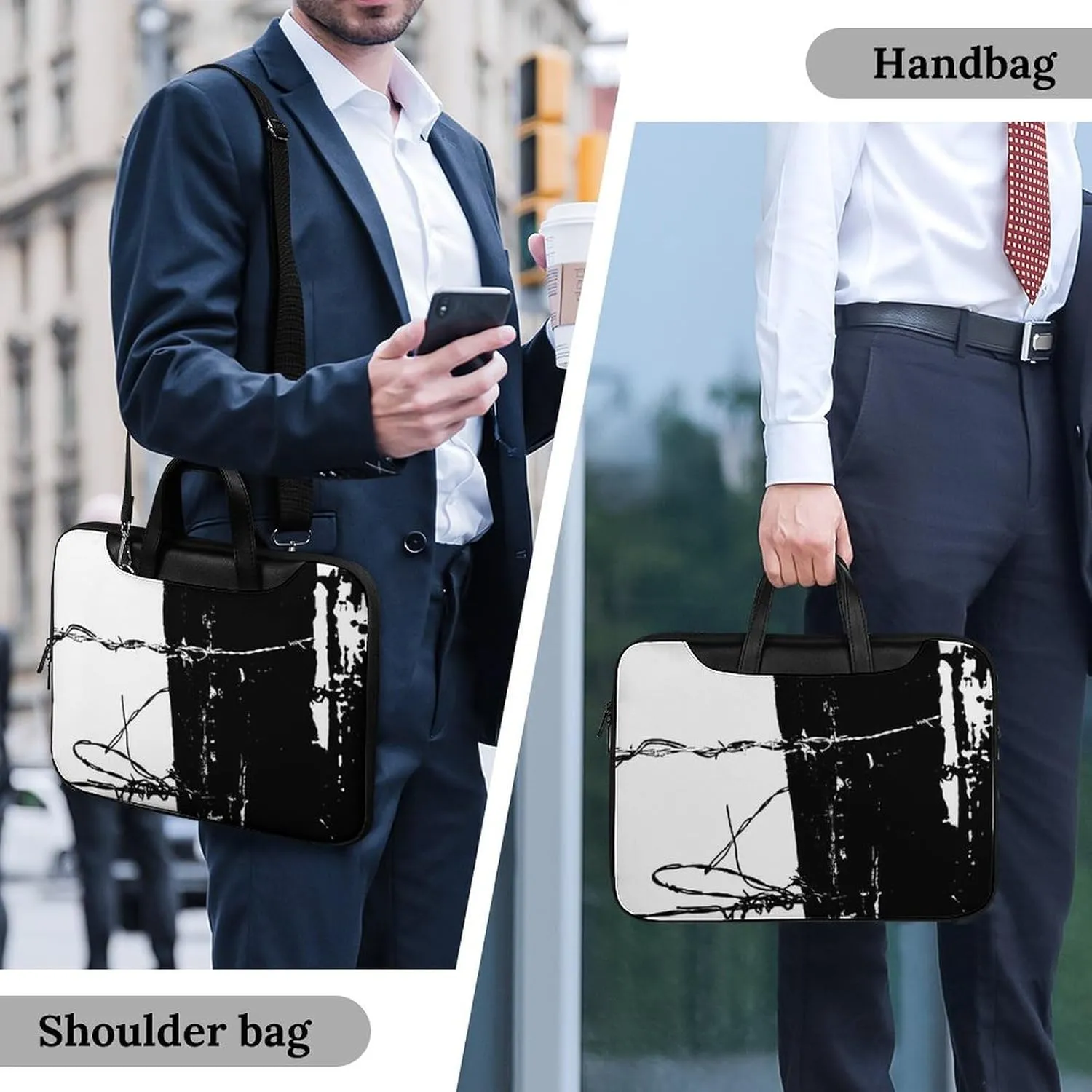 Cherry Blossom Branch Leather Computer Bag with Multiple Sizes to Choose From, Convenient to Carry