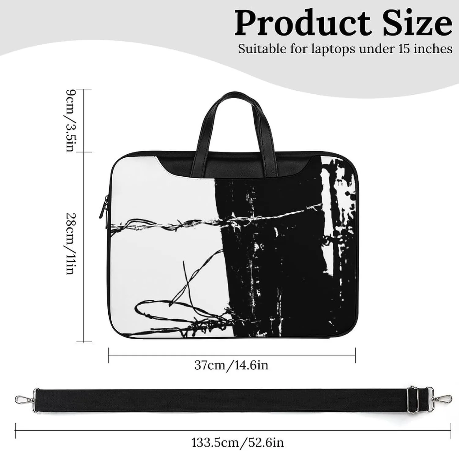 Cherry Blossom Branch Leather Computer Bag with Multiple Sizes to Choose From, Convenient to Carry