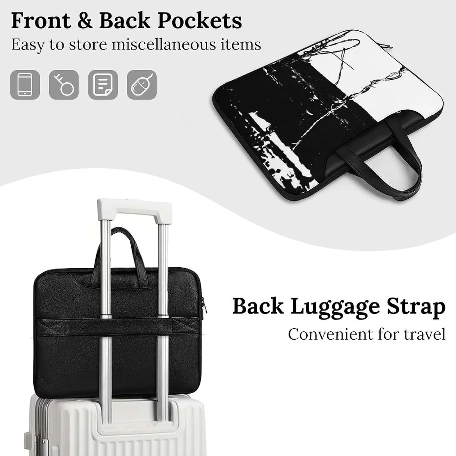 Cherry Blossom Branch Leather Computer Bag with Multiple Sizes to Choose From, Convenient to Carry