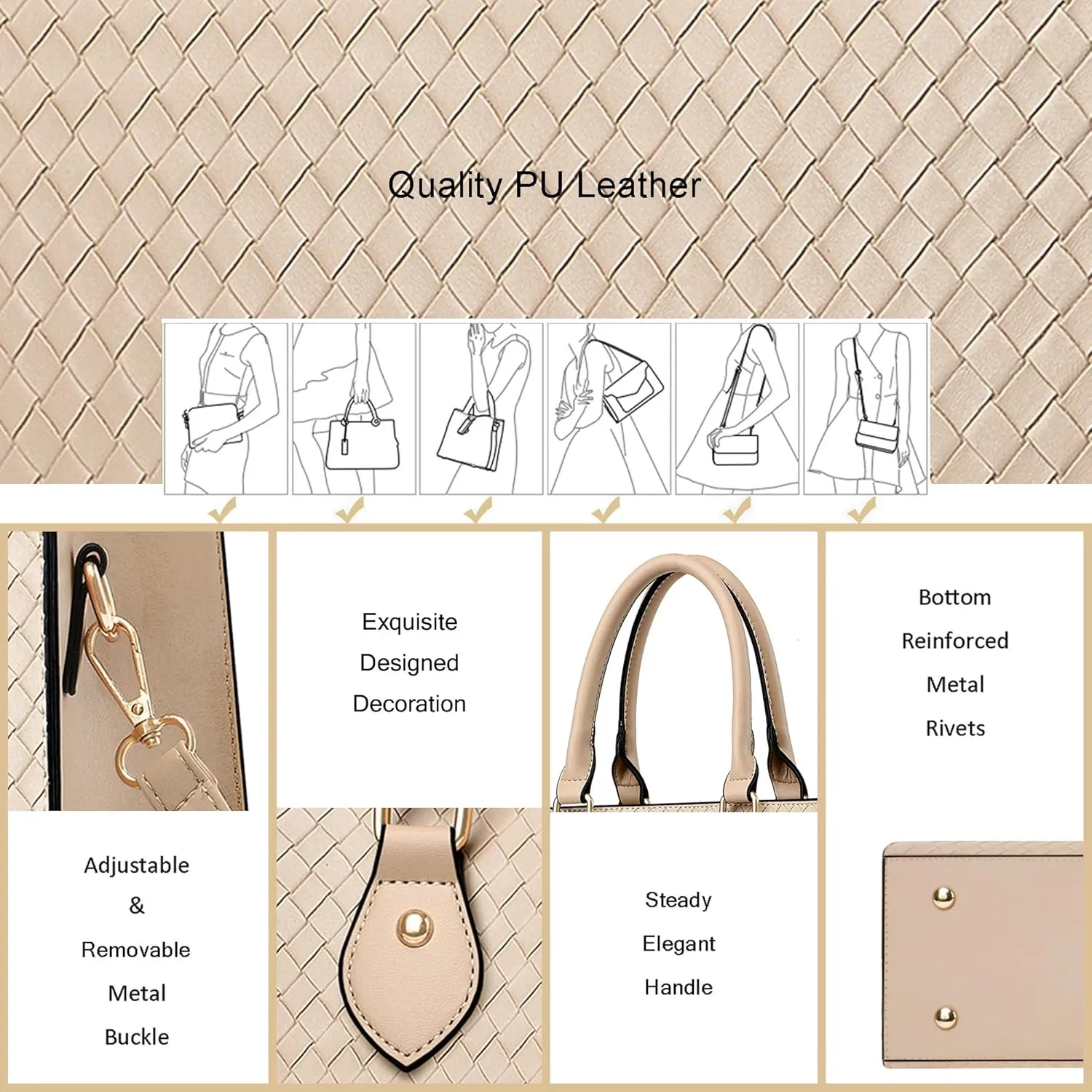 CHICAROUSAL Crossbody Purses and Handbags for Women PU Leather Tote Top Handle Satchel Shoulder Bags