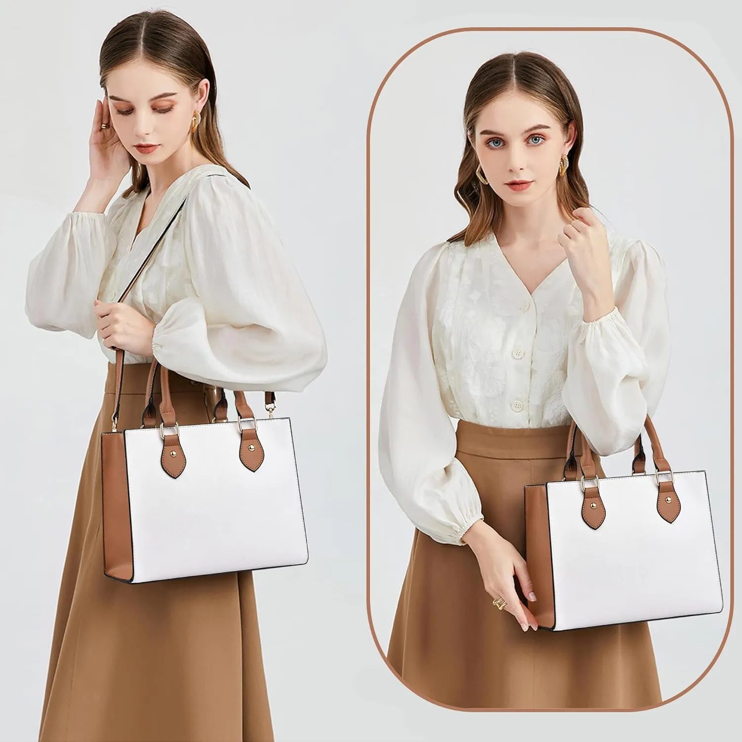 CHICAROUSAL Crossbody Purses and Handbags for Women PU Leather Tote Top Handle Satchel Shoulder Bags