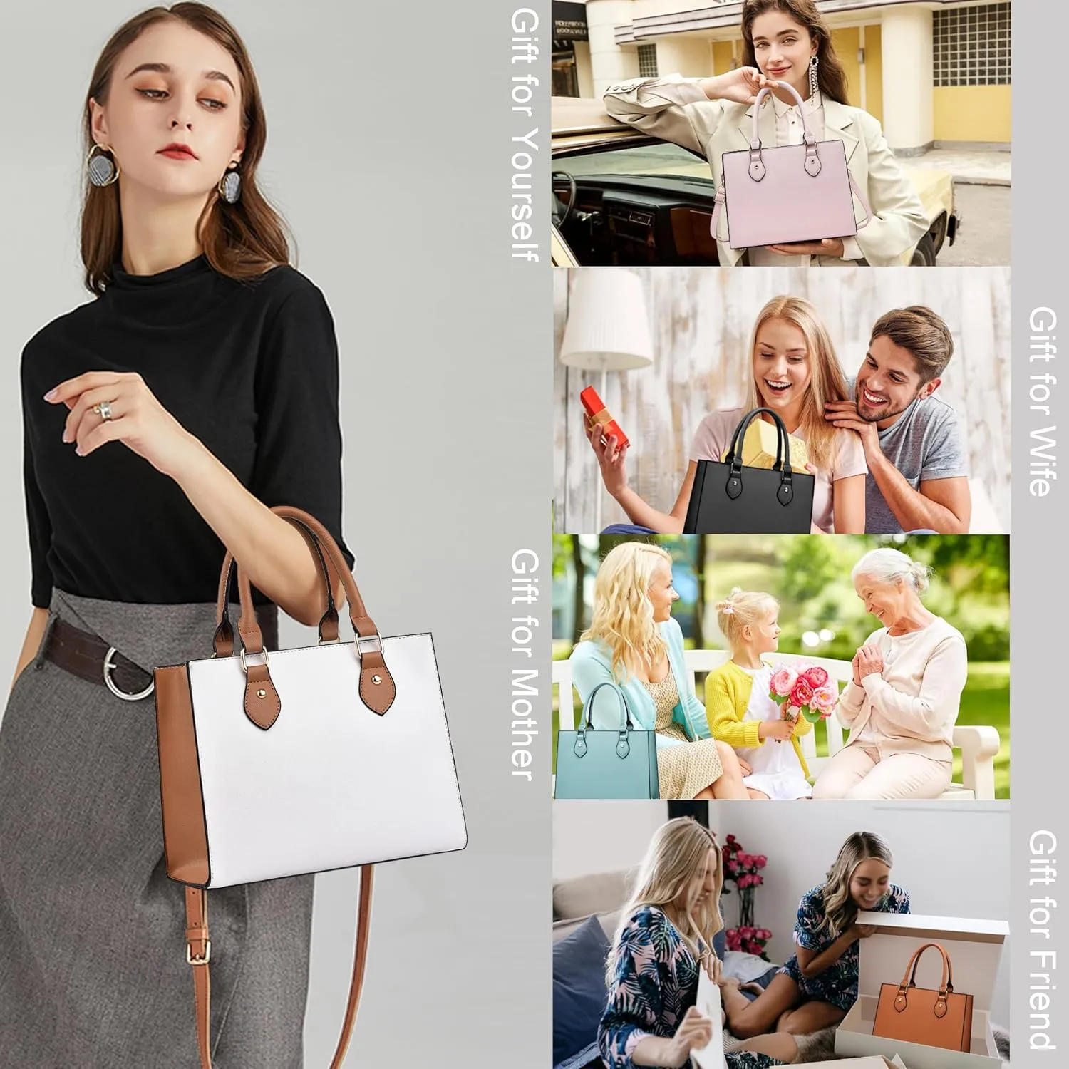 CHICAROUSAL Crossbody Purses and Handbags for Women PU Leather Tote Top Handle Satchel Shoulder Bags