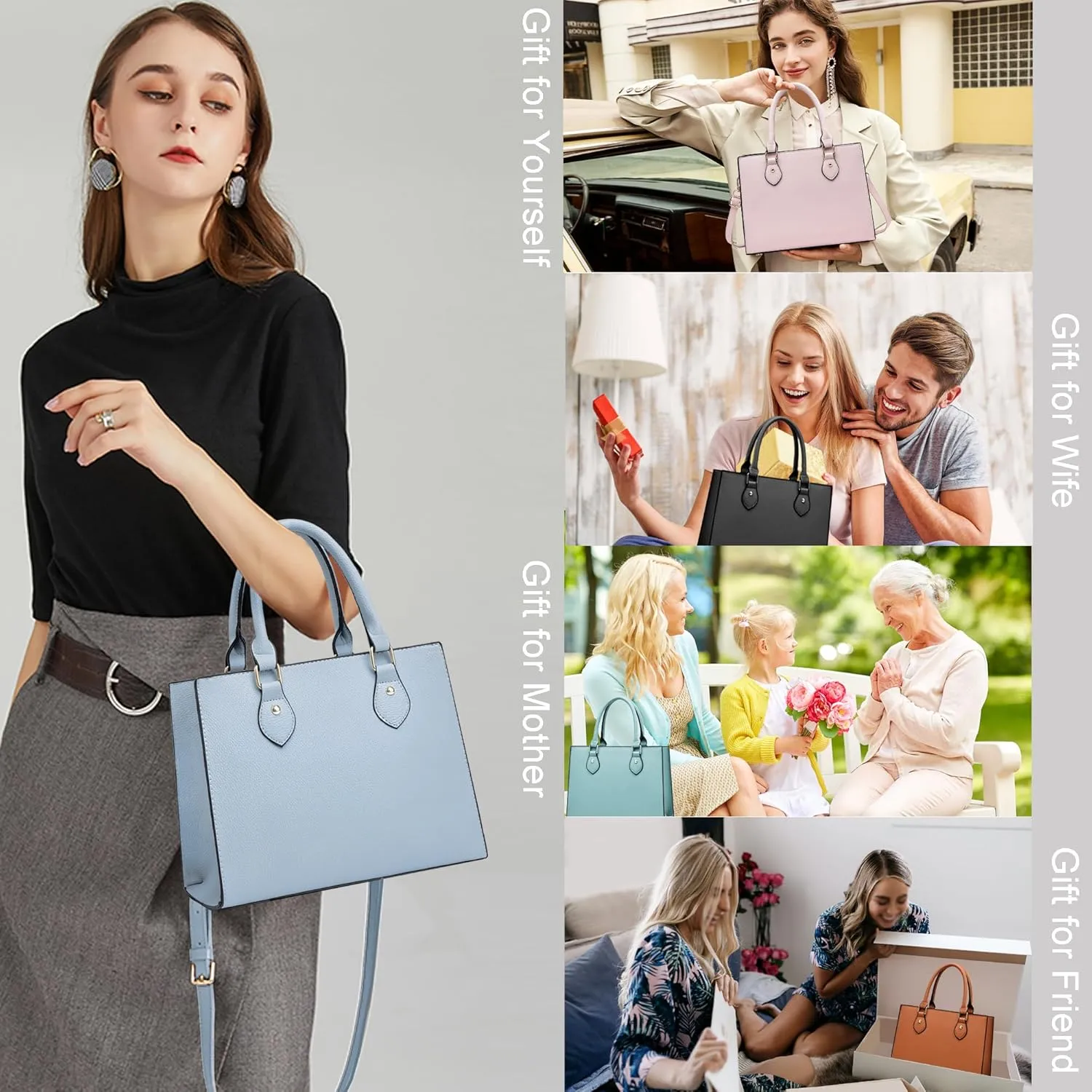 CHICAROUSAL Crossbody Purses and Handbags for Women PU Leather Tote Top Handle Satchel Shoulder Bags