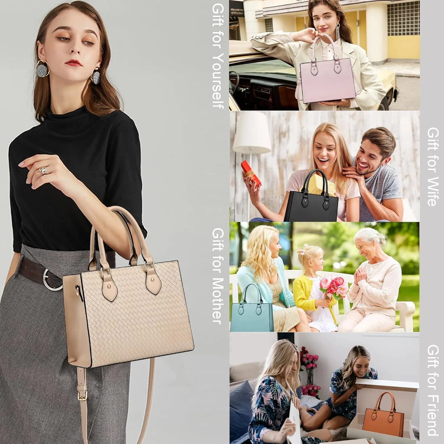 CHICAROUSAL Crossbody Purses and Handbags for Women PU Leather Tote Top Handle Satchel Shoulder Bags