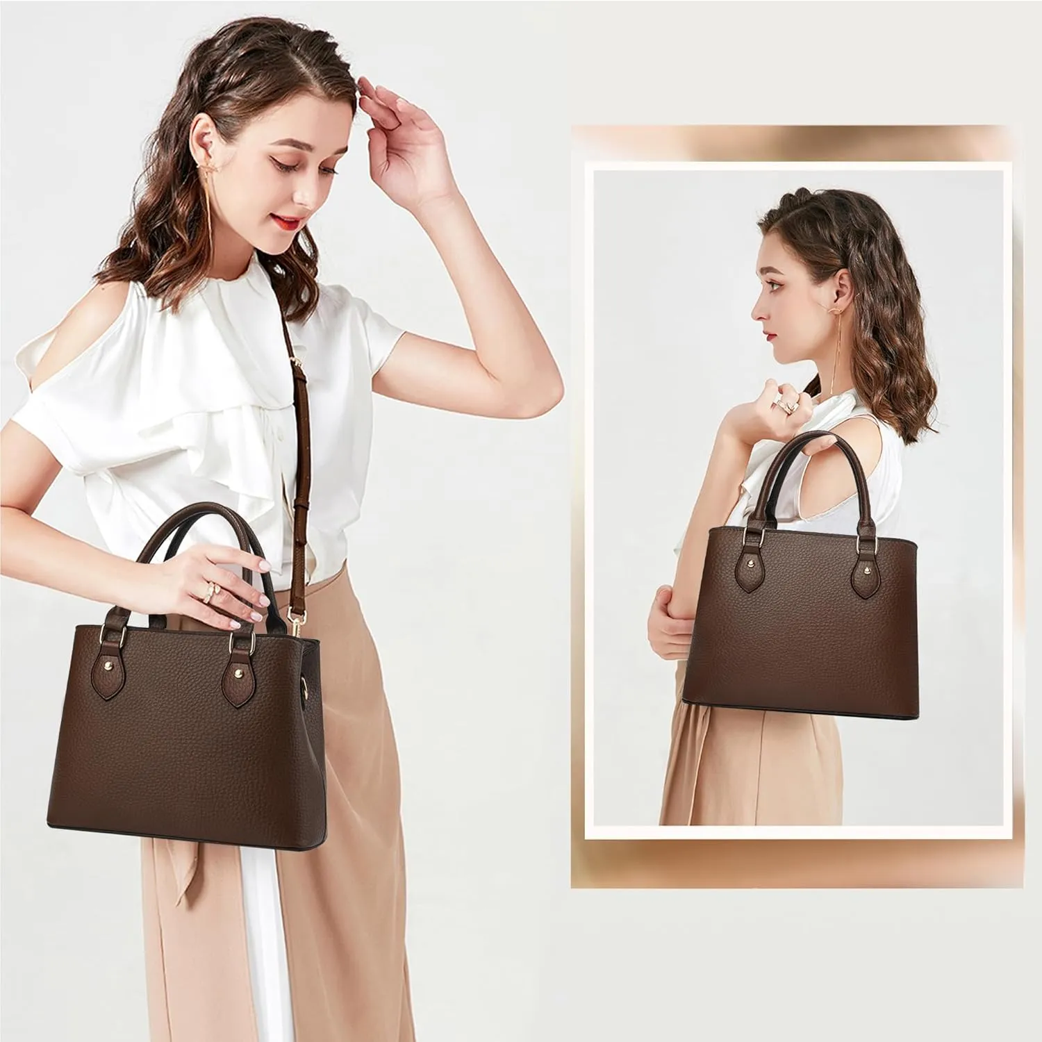 CHICAROUSAL Purses and Handbags for Women Leather Crossbody Bags Women's Tote Shoulder Bag