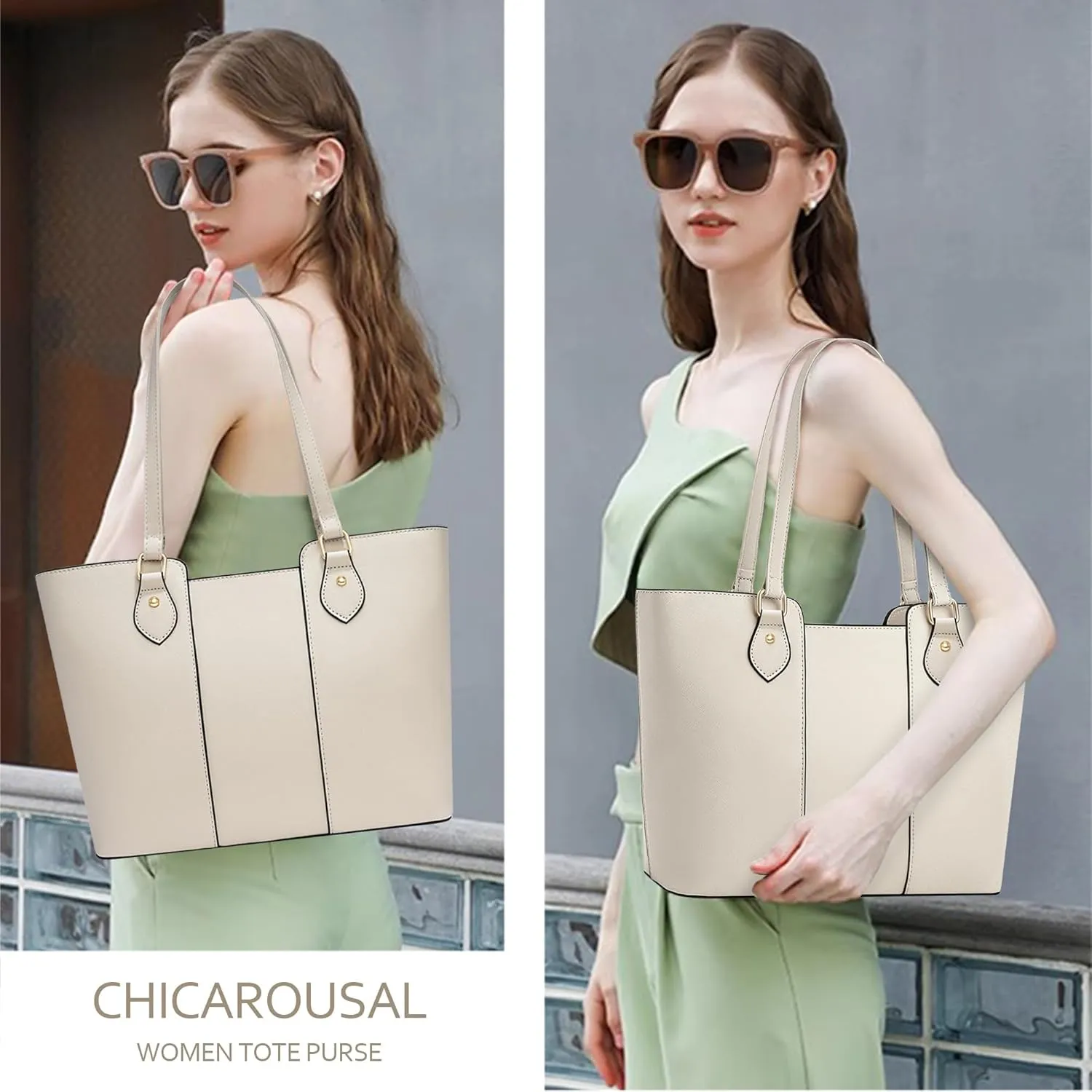 CHICAROUSAL Tote Bag for Women Large Handbags and Purses for Women PU Leather Womens Shoulder Bags