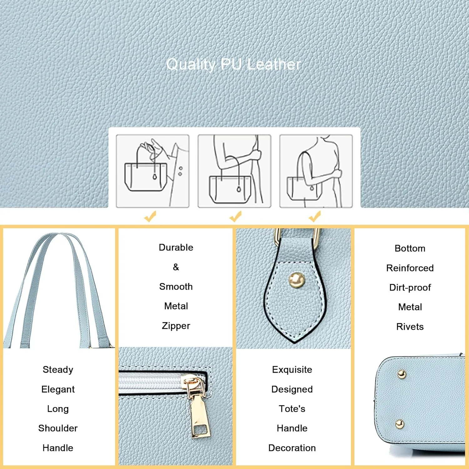 CHICAROUSAL Tote Bag for Women Large Handbags and Purses for Women PU Leather Womens Shoulder Bags
