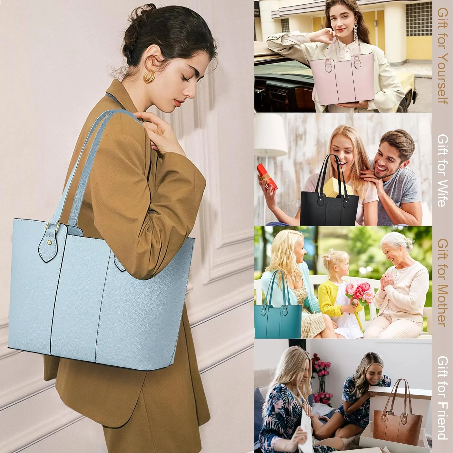 CHICAROUSAL Tote Bag for Women Large Handbags and Purses for Women PU Leather Womens Shoulder Bags
