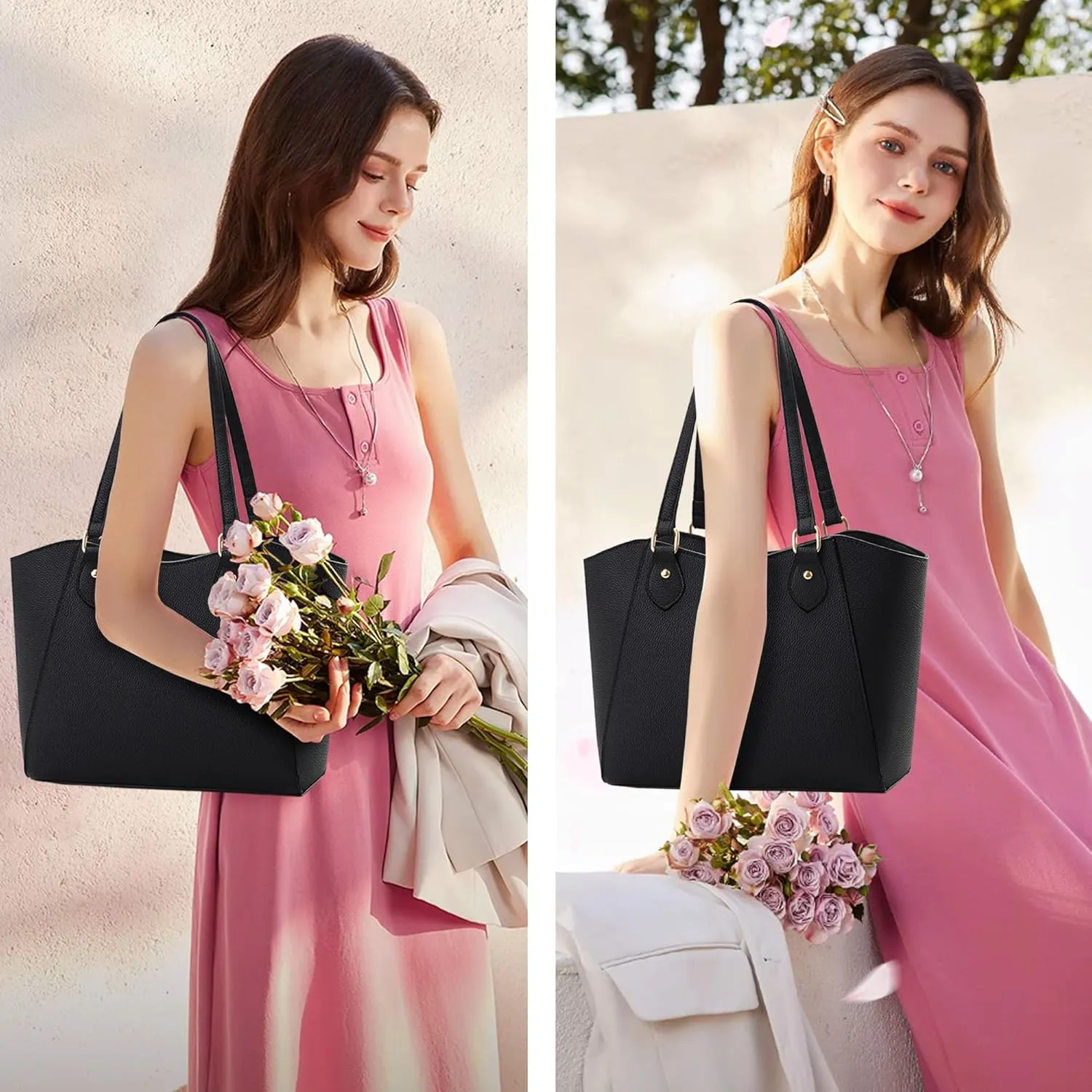 CHICAROUSAL Tote Bag for Women Large Handbags and Purses for Women PU Leather Womens Shoulder Bags
