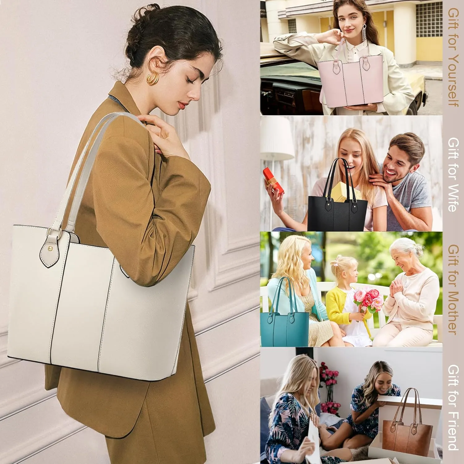 CHICAROUSAL Tote Bag for Women Large Handbags and Purses for Women PU Leather Womens Shoulder Bags