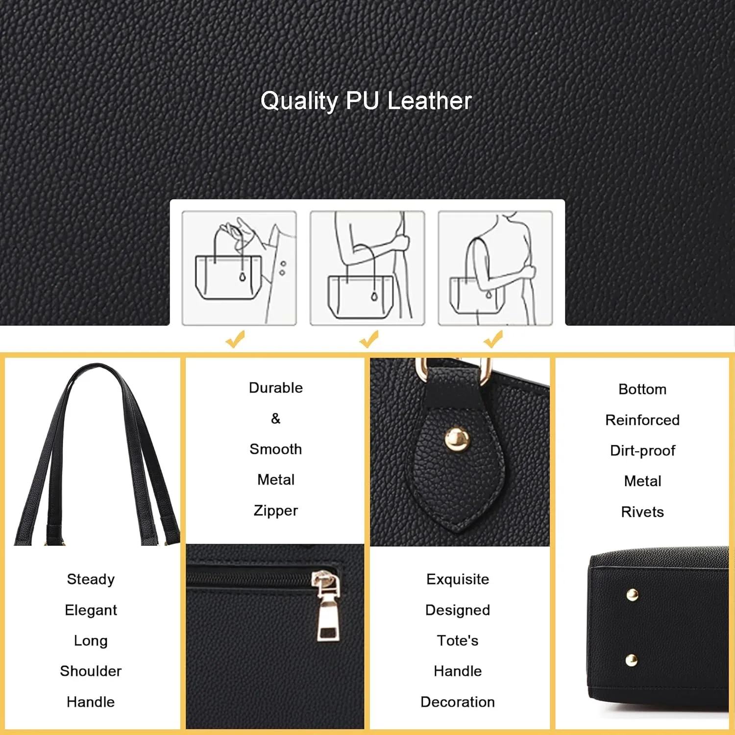 CHICAROUSAL Tote Bag for Women Large Handbags and Purses for Women PU Leather Womens Shoulder Bags