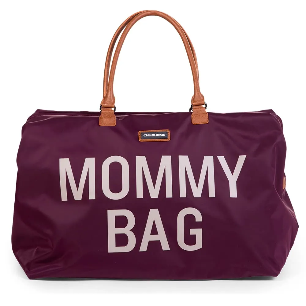Childhome Original Mommy Diaper Bag - Large Tote for Travel and Hospital - Pregnancy Must Haves (Aubergine)