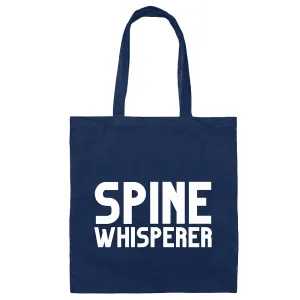 Chiropractic Spine Whisperer Gift Tote Bag for Professionals and Patients Navy Black Multicolor Canvas Tote Bag
